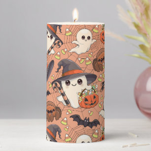 Cute Halloween Ghost Kawaii Style Pillar Candle