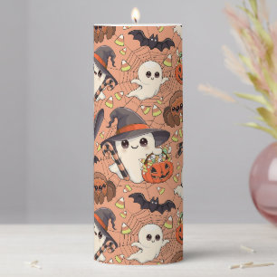 Cute Halloween Ghost Kawaii Style Pillar Candle