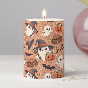 Cute Halloween Ghost Kawaii Style Pillar Candle