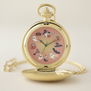 Cute Halloween Ghost Kawaii Style Pocket Watch