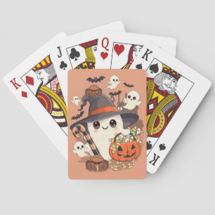 Cute Halloween Ghost Kawaii Style Poker Cards