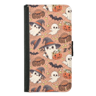 Cute Halloween Ghost Kawaii Style Samsung Galaxy S5 Wallet Case