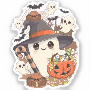 Cute Halloween Ghost Kawaii Style Sticker