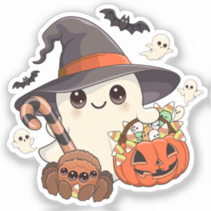 Cute Halloween Ghost Kawaii Style Sticker