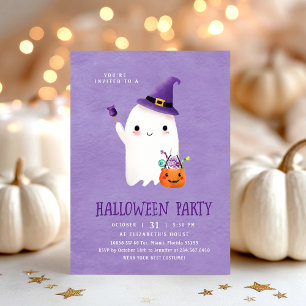 Cute Halloween Ghost Kids Party Invitation