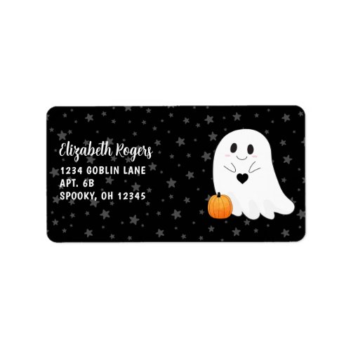 Cute Halloween Ghost Label