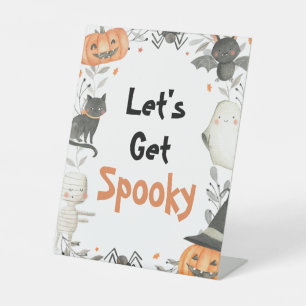 Cute Halloween Ghost Let's Get Spooky Party Sign