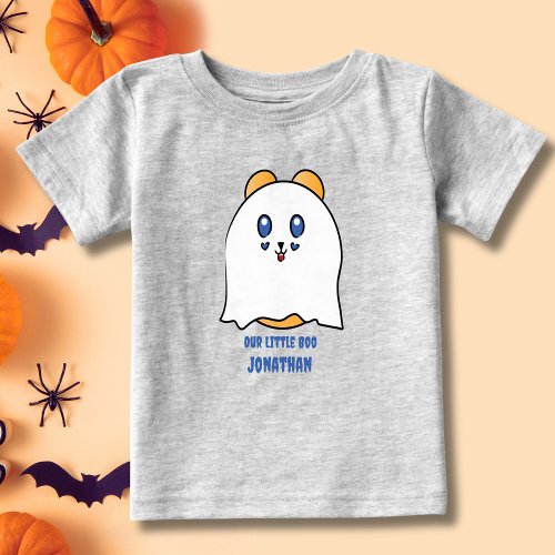 Cute Halloween Ghost Little Boo Baby T_Shirt