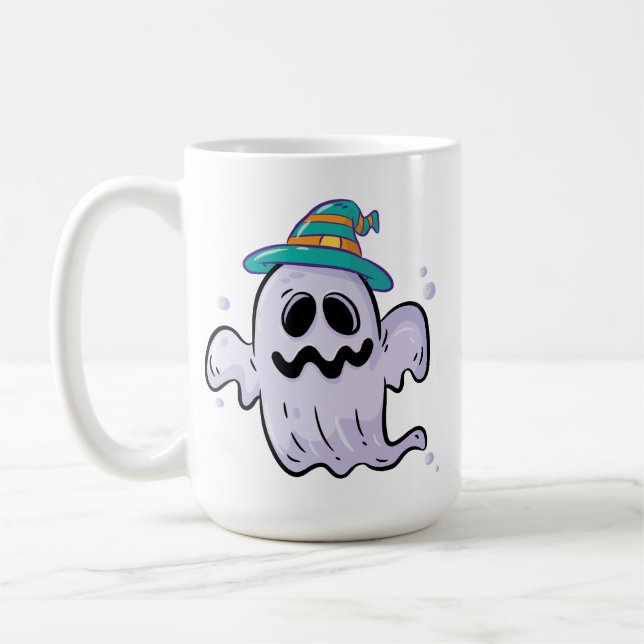 "Cute Halloween Ghost Mug – Funny Spooky Season Gi (Left)