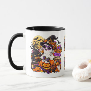 Cute Halloween Ghost Mug   Spooky Vibes