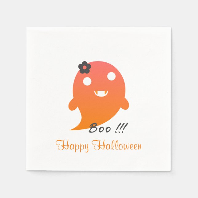 Cute Halloween Ghost Napkins (Front)