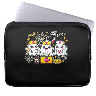 Cute Halloween Ghost Nurse Trio with Medical Kit a Laptop Sleeve