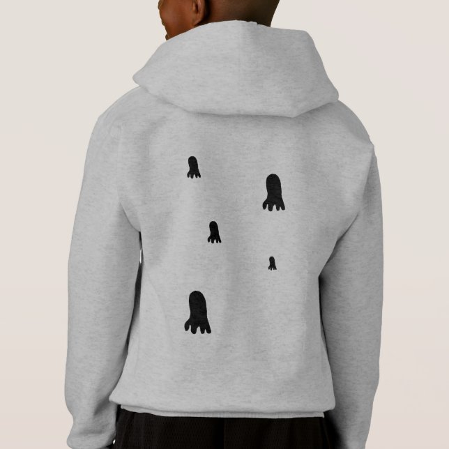 Cute Halloween Ghost Orange, Black Personalized Hoodie (Back)