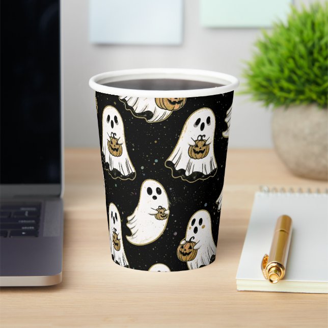 Cute Halloween Ghost Paper Cups (Insitu)