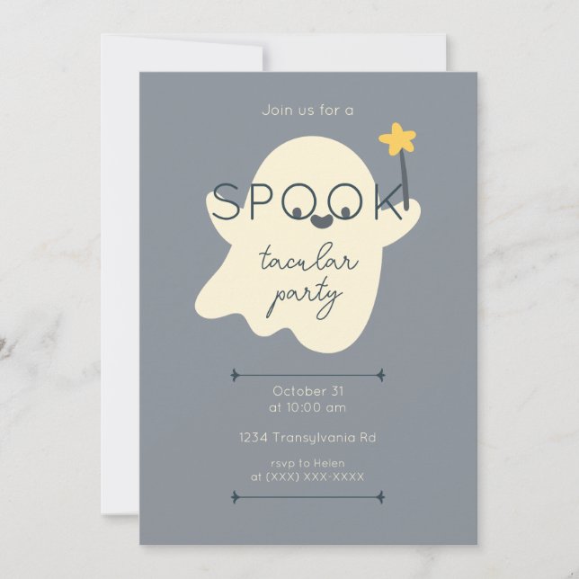 cute halloween ghost party invitation (Front)
