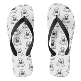 Cute Halloween Ghost Photographer Flip Flops