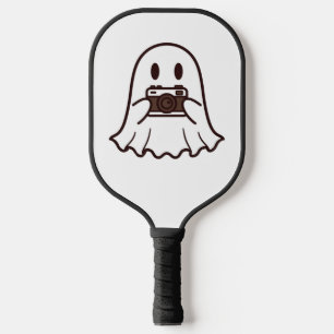 Cute Halloween Ghost Photographer Pickleball Paddle