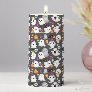 Cute Halloween Ghost Pillar Candle