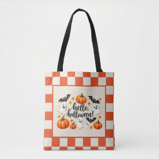 Cute Halloween Ghost Pumpkin Custom Tote Bag