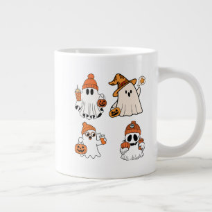 Cute Halloween Ghost Pumpkin Design Giant Coffee Mug