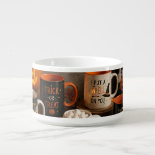 Cute Halloween Ghost & Pumpkin Frosted Glass Candl Bowl