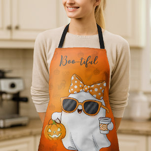 Cute Halloween Ghost Pumpkin Spice Personalized Apron