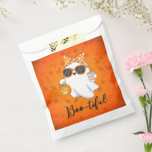 Cute Halloween Ghost Pumpkin Spice Personalized Favor Bag