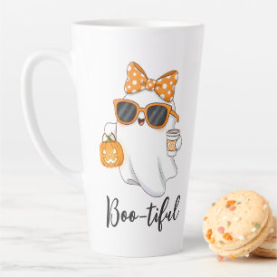 Cute Halloween Ghost Pumpkin Spice Personalized Latte Mug