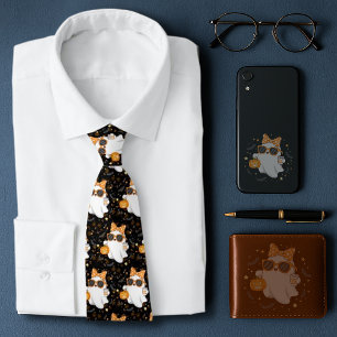 Cute Halloween Ghost Pumpkin Spice Personalized Neck Tie