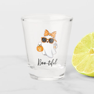Cute Halloween Ghost Pumpkin Spice Personalized Shot Glass