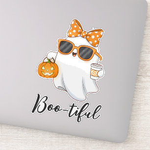 Cute Halloween Ghost Pumpkin Spice Personalized Sticker