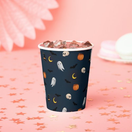 Cute HalloweenGhostPumpkinsBatsSkulls Paper Cups