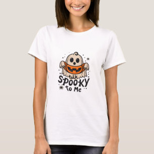 Cute Halloween Ghost Retro : Talk Spooky To Me T-Shirt