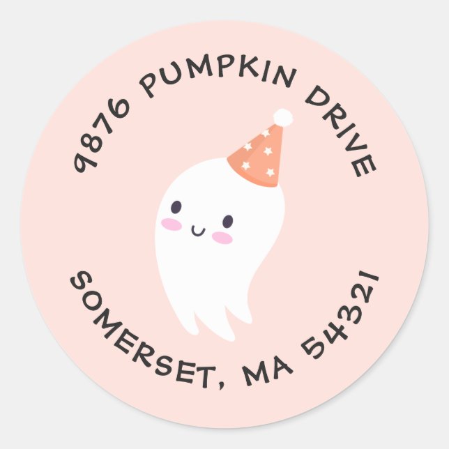Cute Halloween Ghost Return Address Label (Front)