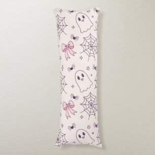 Cute Halloween Ghost & Spiderweb Pattern Body Pillow