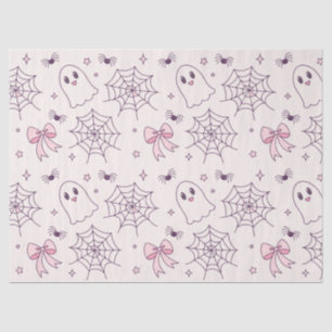 Cute Halloween Ghost & Spiderweb Pattern Tissue Paper