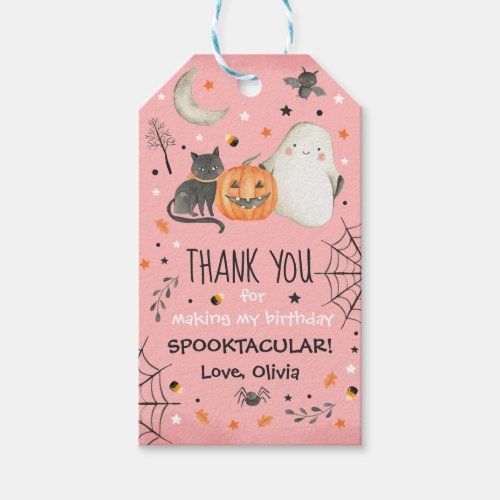 Cute Halloween Ghost Spooktacular Birthday Decor Gift Tags