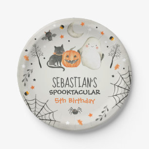 Cute Halloween Ghost Spooktacular Birthday Decor Paper Plates