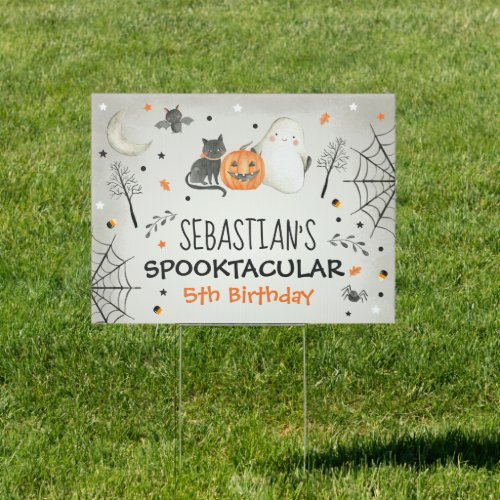 Cute Halloween Ghost Spooktacular Birthday Decor Sign