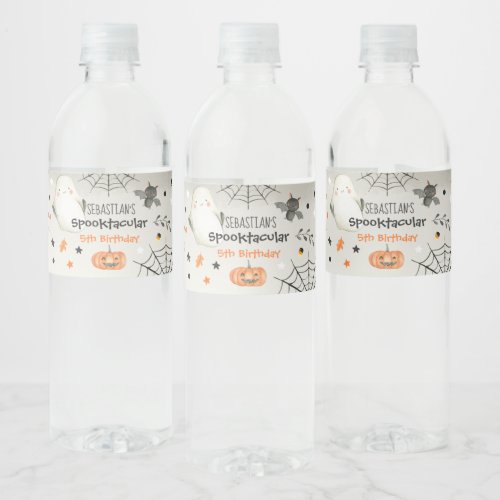 Cute Halloween Ghost Spooktacular Birthday Decor  Water Bottle Label