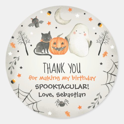 Cute Halloween Ghost Spooktacular Birthday Favor Classic Round Sticker