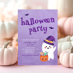 Cute Halloween Ghost Spooky Party Invitation