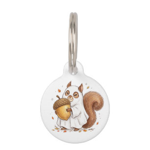 Cute Halloween Ghost Squirrel Custom Favor Classic Pet ID Tag