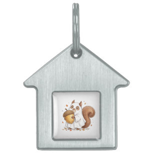 Cute Halloween Ghost Squirrel Custom Favor Classic Pet ID Tag