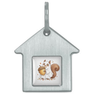 Cute Halloween Ghost Squirrel Custom Favor Classic Pet ID Tag