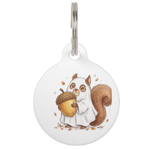 Cute Halloween Ghost Squirrel Custom Favor Classic Pet ID Tag