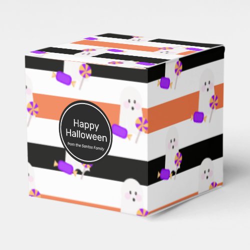 Cute Halloween Ghost Stripes Trick or Treat Candy Favor Boxes