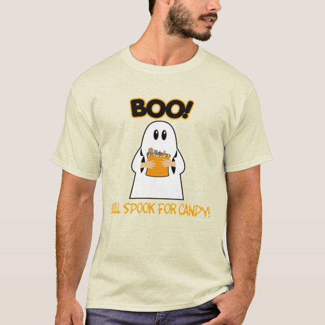 Cute Halloween Ghost T-Shirt (Front)