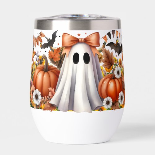 Cute Halloween Ghost Thermal Wine Tumbler