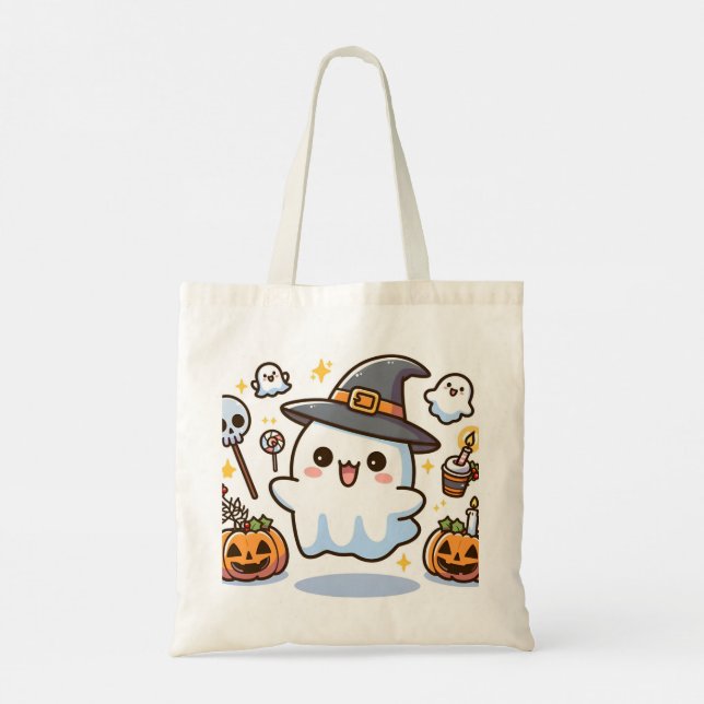 Cute Halloween Ghost Tote Bag (Back)